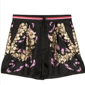 Cynthia Rowley Silk Gold/Black/Pink Shorts
